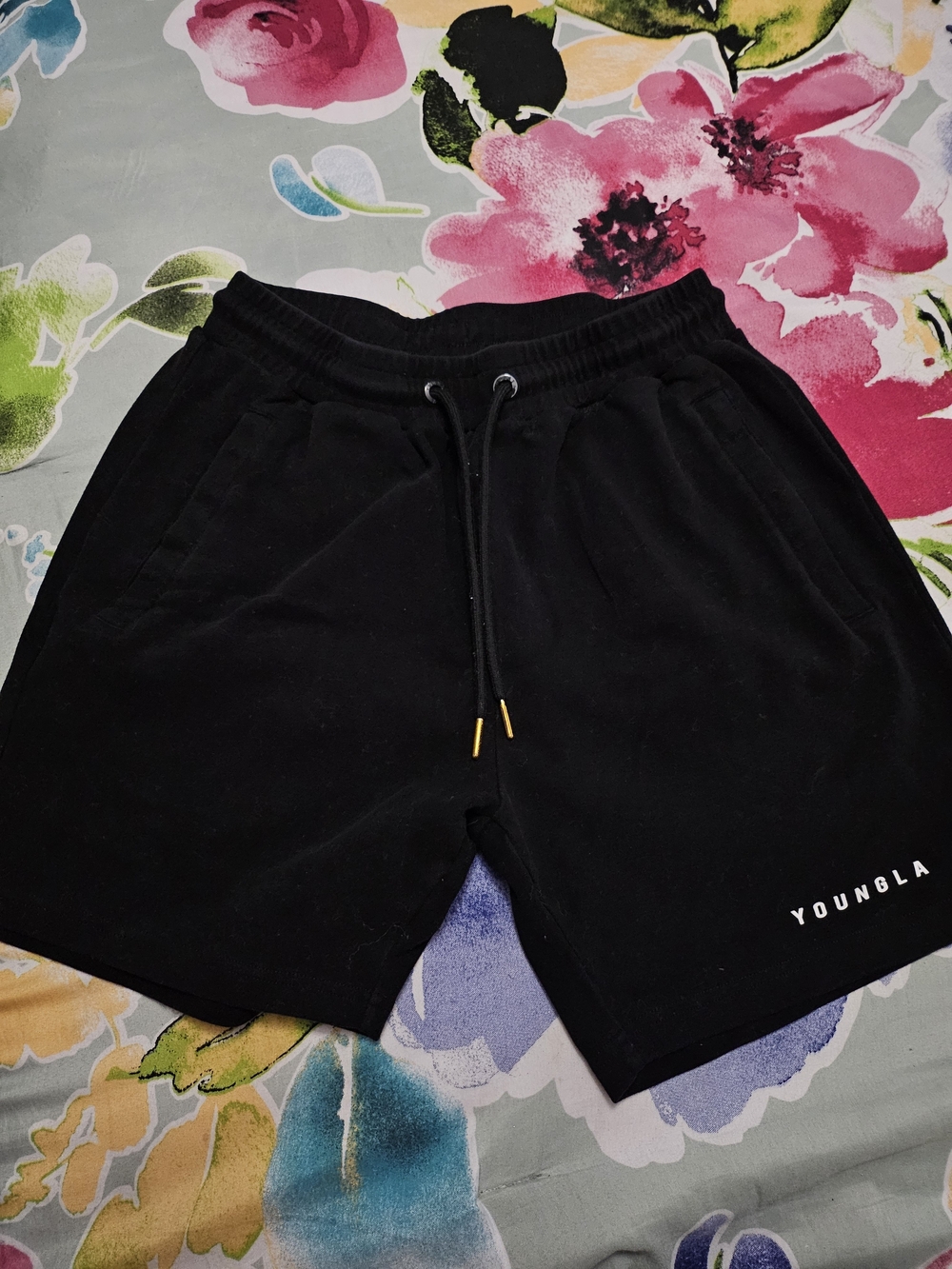YoungLA Black Athletic Drawstring Shorts